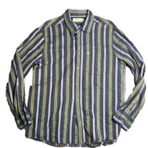 New Man Men's Striped Button Down Casual  Shirt